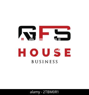 Initial Letter GFS Real Estate oder House Icon Logo Design Template Stock Vektor
