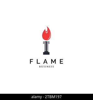 Initial Letter I Flame Logo Inspiration Stock Vektor