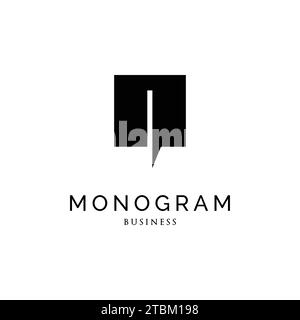 Initial Letter I Monogramm Chat-Logo-Design-Vorlage Stock Vektor