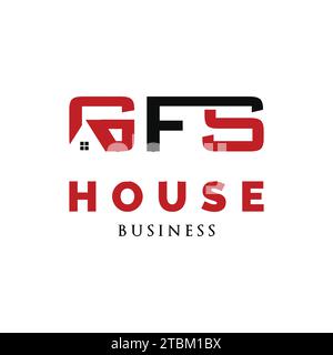 Initial Letter GFS Real Estate oder House Icon Logo Design Template Stock Vektor