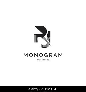 Inspiration im Design des JR-Monogramms Stock Vektor