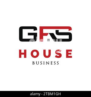 Initial Letter GFS Real Estate oder House Icon Logo Design Template Stock Vektor