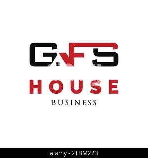 Initial Letter GFS Real Estate oder House Icon Logo Design Template Stock Vektor