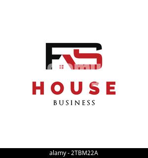 Initial Letter FS Real Estate oder House Icon Logo Design Template Stock Vektor