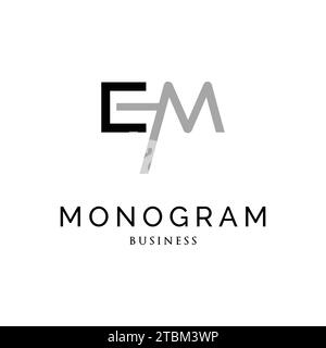 Design-Vorlage für EM-Monogramm-Logo mit Anfangsbuchstaben Stock Vektor