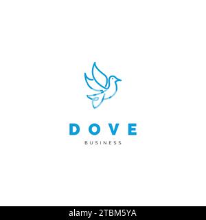 Inspiration für das Logodesign des Taubenvogels Stock Vektor