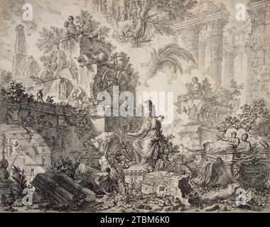 Ansicht der Titus-Thermen (Bild 2 von 2), c1775. Von Vedute di Roma, Teller 123. Stockfoto