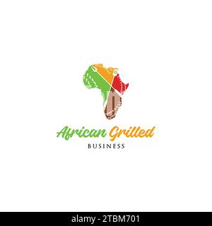 Design-Inspiration für afrikanisches Grillrestaurant Stock Vektor