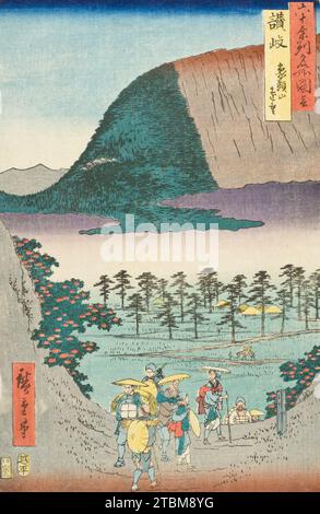 Provinz Sanuki, Fernsicht auf Mt. Zozu, 1855. Serie: Nummer 56. Stockfoto