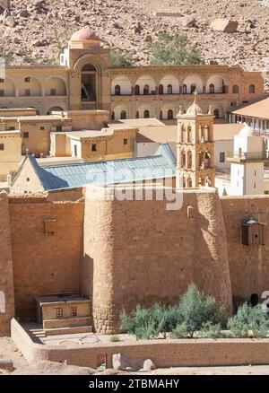 Kloster St. Catherine, Detail des Turms. Sinai, Ägypten Stockfoto