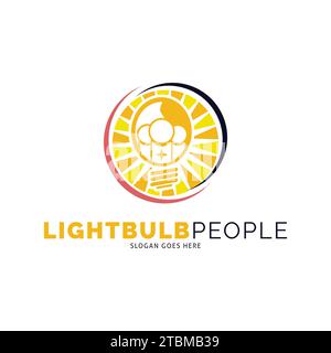 Glühlampe People Group Symbol Vektor Logo Vorlage Illustration Design Stock Vektor