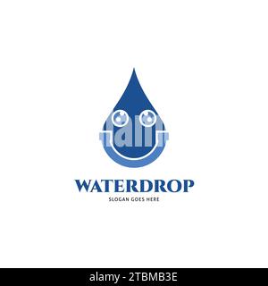 Wassertropfen mit Personensymbol Vektor-Logo-Vorlage Illustrationsdesign Stock Vektor