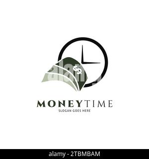 Money Time Icon Vektor Logo Vorlage Illustration Design Stock Vektor