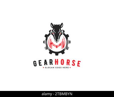 Horse Gear Logo Vektor-Symbol Illustration Stock Vektor