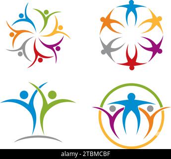 Ist ein Symbol für soziale, humanitäre, Kooperation, Teamarbeit, Unternehmen, Nächstenliebe oder Stiftung Stock Vektor
