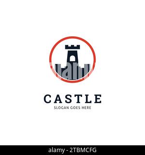 Schloss Icon Vektor Logo Vorlage Illustration Design Stock Vektor