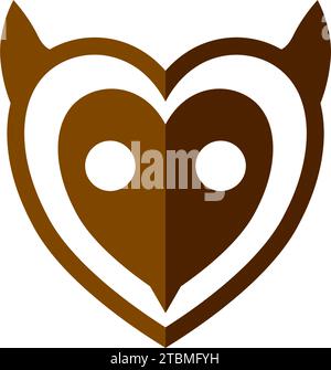 Ist ein Symbol, dass das Tier in Form einer Eule symbolisiert Stock Vektor