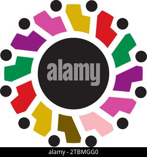 Ist ein Symbol für soziale, humanitäre, Kooperation, Teamarbeit, Unternehmen, Nächstenliebe oder Stiftung Stock Vektor