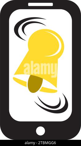 Ist ein Symbol, das die Technologie, Smartphones, Mitteilungen, Benachrichtigungen und Mitteilungen symbolisiert Stock Vektor