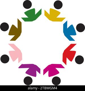 Ist ein Symbol für soziale, humanitäre, Kooperation, Teamarbeit, Unternehmen, Nächstenliebe oder Stiftung Stock Vektor