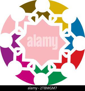 Ist ein Symbol für soziale, humanitäre, Kooperation, Teamarbeit, Unternehmen, Nächstenliebe oder Stiftung Stock Vektor
