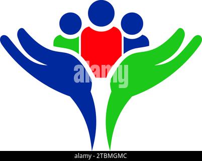 Ist ein Symbol für soziale, humanitäre, Kooperation, Teamarbeit, Unternehmen, Nächstenliebe oder Stiftung Stock Vektor