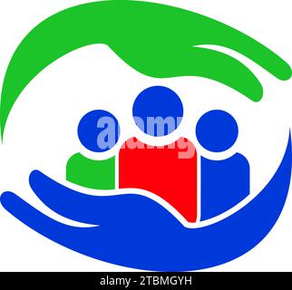 Ist ein Symbol für soziale, humanitäre, Kooperation, Teamarbeit, Unternehmen, Nächstenliebe oder Stiftung Stock Vektor