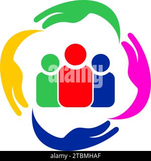 Ist ein Symbol für soziale, humanitäre, Kooperation, Teamarbeit, Unternehmen, Nächstenliebe oder Stiftung Stock Vektor