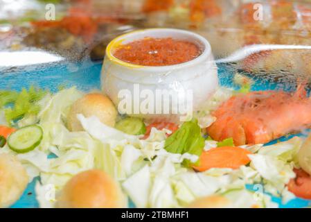 Essen Menü an nigerianischer Rezeption Stockfoto