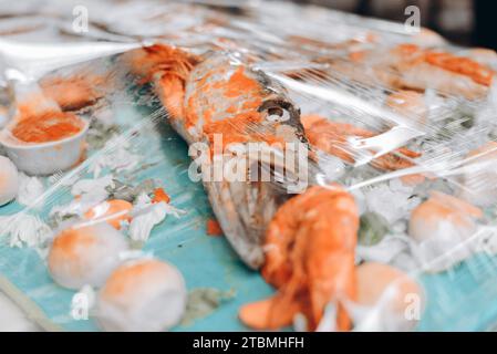 Essen Menü an nigerianischer Rezeption Stockfoto