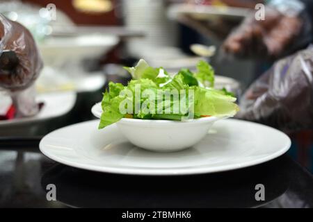 Essen Menü an nigerianischer Rezeption Stockfoto