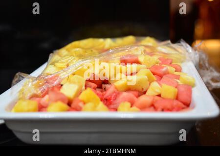 Essen Menü an nigerianischer Rezeption Stockfoto