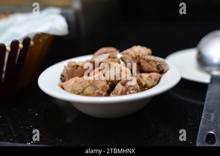 Essen Menü an nigerianischer Rezeption Stockfoto