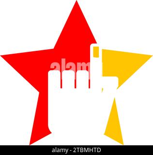 Ist ein Symbol mit Touch und Sterne verbunden Stock Vektor