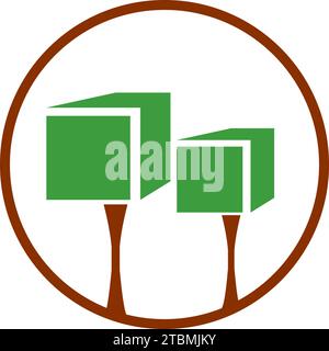 Ist ein Symbol mit der Natur verbunden, vor allem Bäume, Blätter oder Blumen Stock Vektor