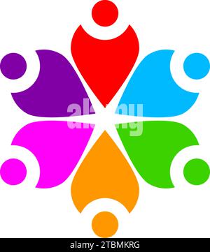 Ist ein Symbol für soziale, humanitäre, Kooperation, Teamarbeit, Unternehmen, Nächstenliebe oder Stiftung Stock Vektor