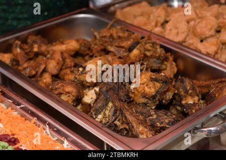 Essen Menü an nigerianischer Rezeption Stockfoto