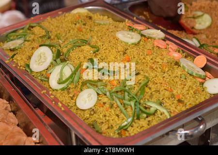 Essen Menü an nigerianischer Rezeption Stockfoto