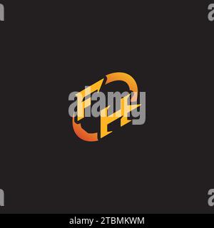 HF-Kombibuchstabe einzigartige Initialen Logo ePort für Gaming-Team, youtube, Twitch Stock Vektor