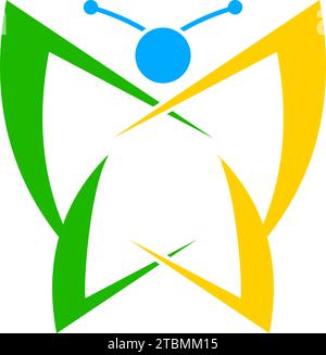 Ist ein Symbol, das das Tier in Form eines Schmetterlings symbolisiert Stock Vektor