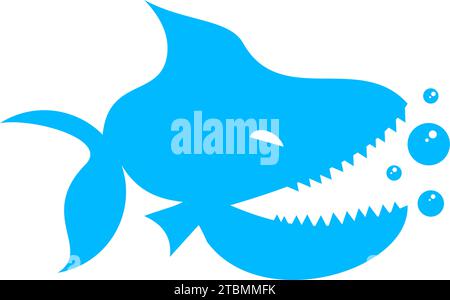 Ist ein Symbol für Wassertiere, nämlich Piranha-Fische Stock Vektor