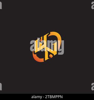 NW-Kombi-Letter einzigartige Initialen Logo-Esport für Gaming-Team, youtube, Twitch Stock Vektor