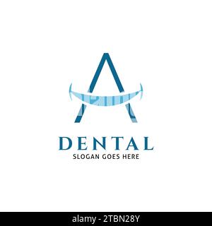 Initial Letter A Dental Logo Design Template Stock Vektor