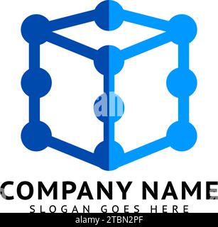 Designelement Für Cube Connect Link-Logo Stock Vektor