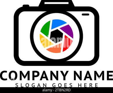 Vektorvorlage für das Logo des Kamerafotos Stock Vektor