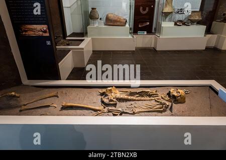 Ban Chiang Nationalmuseum, Skelett der Beerdigung, frühe Periode, Ban Chiang, Udon Thani, Thailand, Südostasien, Asien Stockfoto