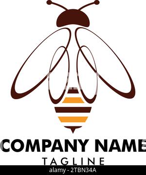 Bee Logo Design Vektorvorlage Stock Vektor