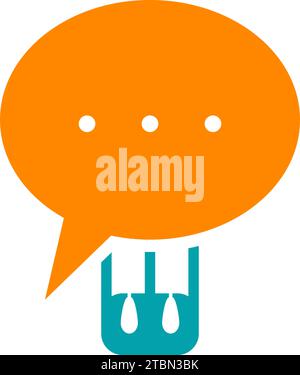 Luftballon blau orange Chat einzigartige Design-Logo-Vorlage Stock Vektor