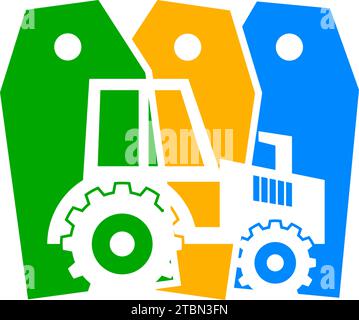 Logo-Design Des Traktors, Symbol „Farm“ Logo-Designelement Stock Vektor