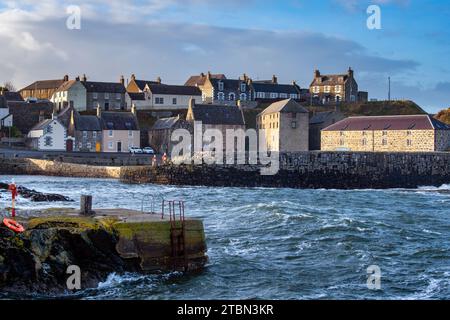 Hafen von Portsoy im november. Aberdeenshire, Schottland Stockfoto